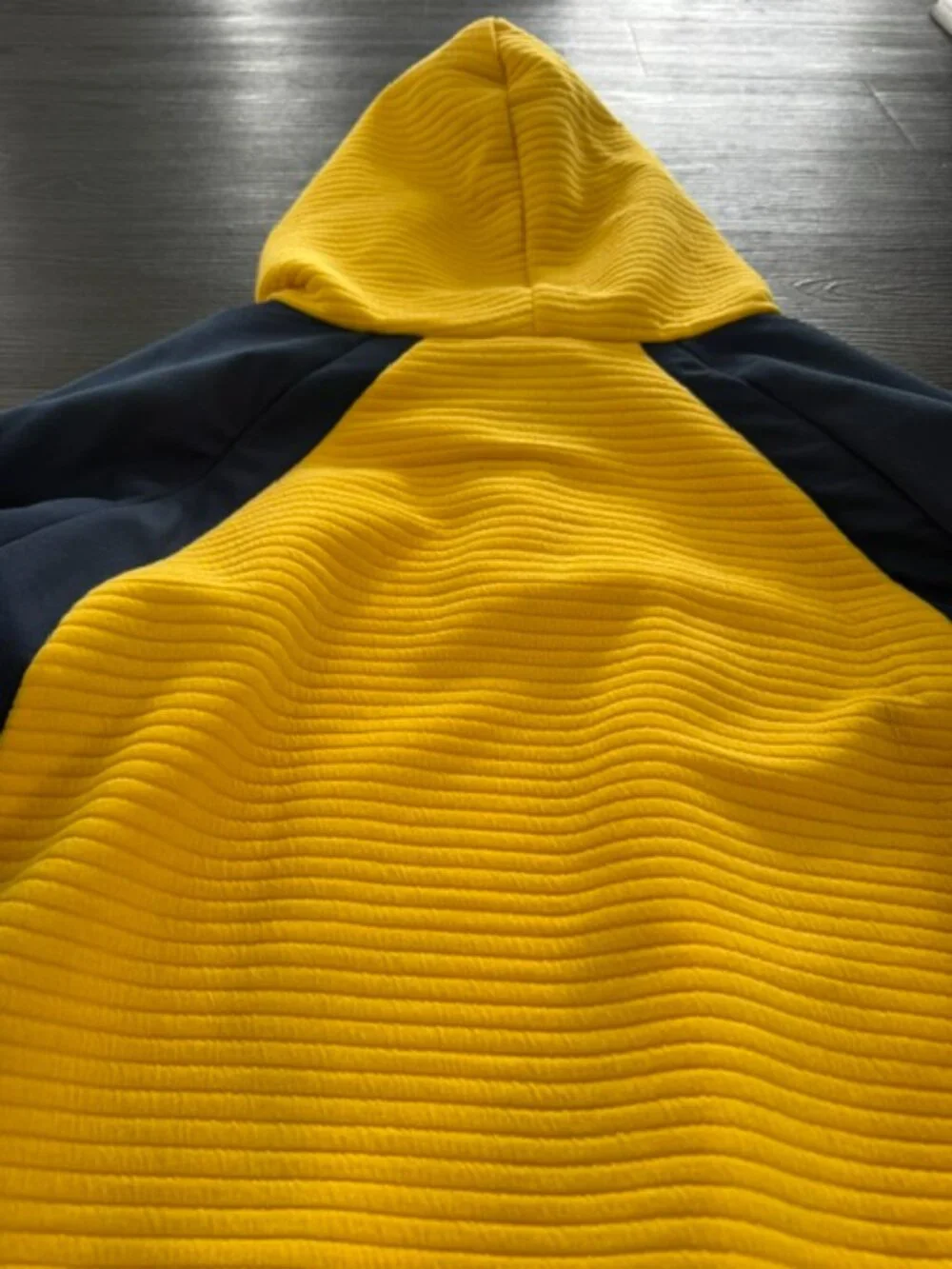 Nike Jordan Brand Michigan Wolverines Quarter Zip Hoodie Men's Size L Maize Navy